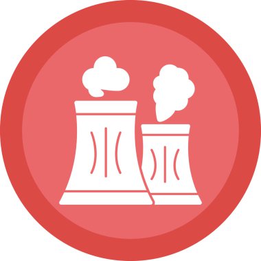 Fabrika simgesi, basit vektör çizimi, Hava kirliliği konsepti