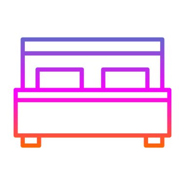 yatak ikonu vektör illüstrasyonu 