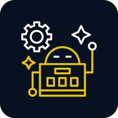 robot düz simgesi, vektör illüstrasyonu