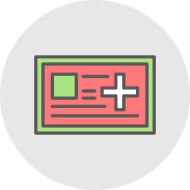 Tıbbi kart simgesi web basit tasarım vektörü çizimi 