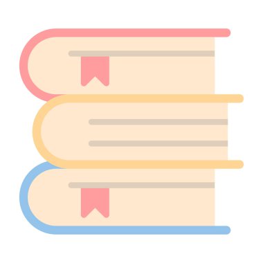 Kitap simgesi, vektör illüstrasyonu basit tasarım