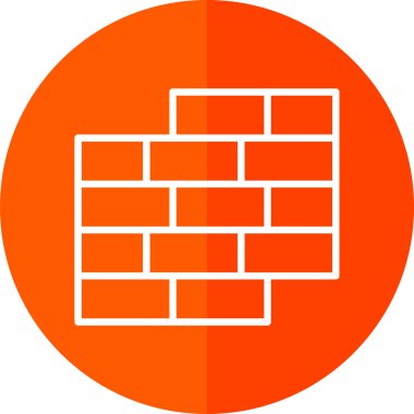 Basit tuğla duvar simgesi, vektör illüstrasyonu