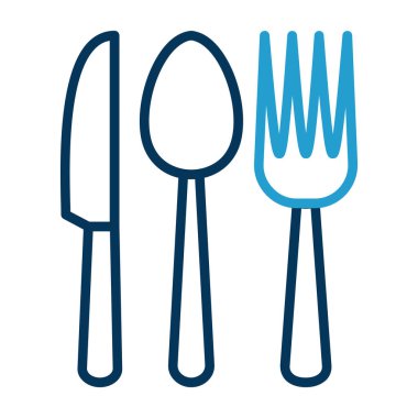 Bıçak, çatal ve kaşık. Web basit illüstrasyonu