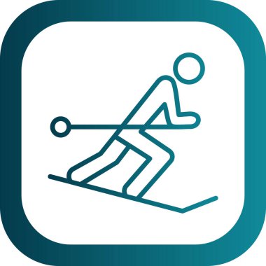  düz kayak ikonu vektör çizimi tasarımı