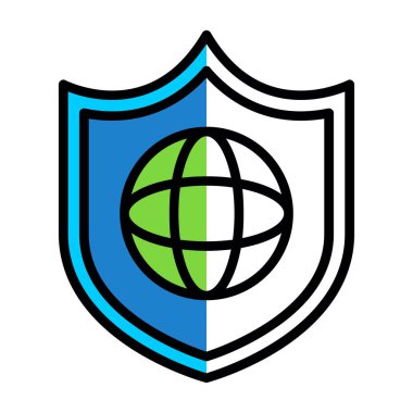 küresel koruma simgesi, vektör tasarımı 