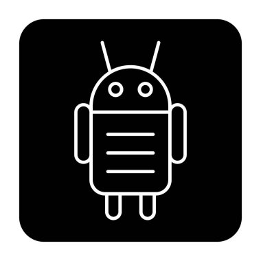 Android karakteri. Web simgesi basit illüstrasyon