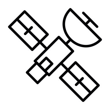 Beyaz arka plan üzerinde izole uydu simgesi