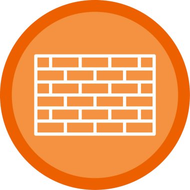 Basit tuğla duvar simgesi, vektör illüstrasyonu