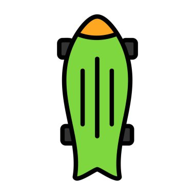 Modern kaykay simgesinin vektör illüstrasyonu                       