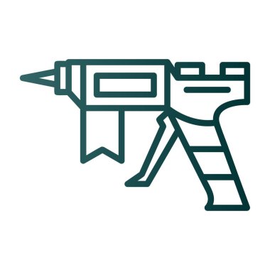 Yapıştırıcı tabancası ağ simgesi, vektör illüstrasyonu