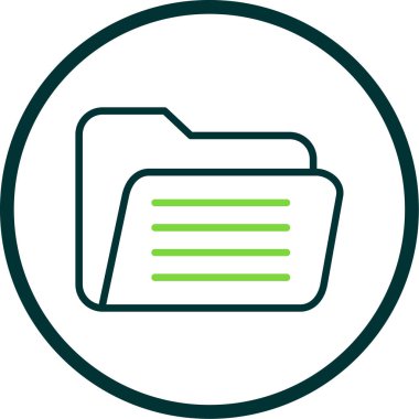 Açık klasör web simgesi, vektör çizim 