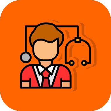 Beyaz arkaplanda, düz stil mikrofon ve mikrofon simgesine sahip iş adamı izole edildi