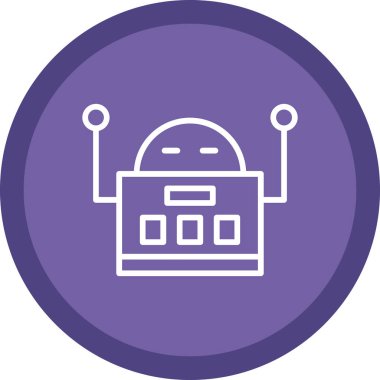 robot düz simgesi, vektör illüstrasyonu