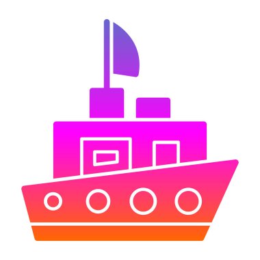 Gemi. Web simgesi basit illüstrasyon