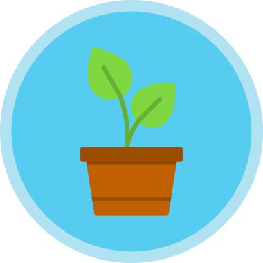 Saksı bitkisi. Web simgesi basit illüstrasyon 