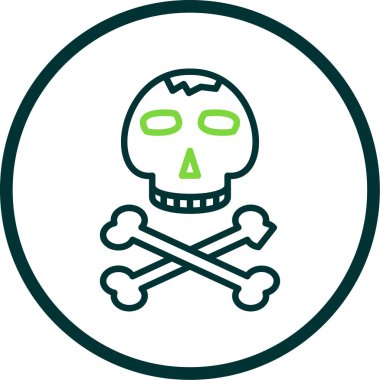 Kemikli kafatası. Web simgesi basit illüstrasyon 