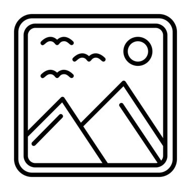 Plaj ve deniz ikonu vektör çizimi. yaz ve tatil sembolü