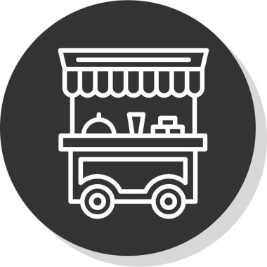 Basit yemek arabası simgesi, vektör illüstrasyonu