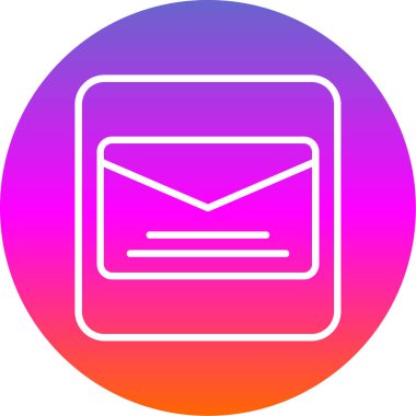 Basit harf zarfı simgesi, vektör illüstrasyonu