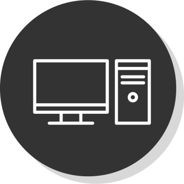 pc bilgisayar simgesinin vektör illüstrasyonu 