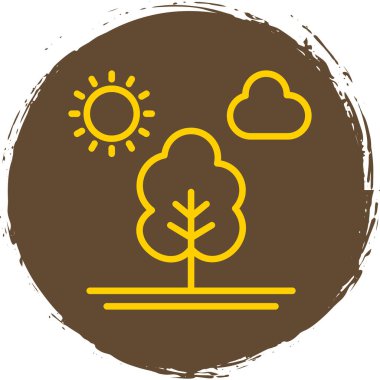 Ağaç düz simge vektör çizim