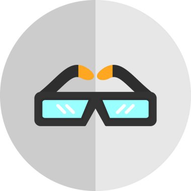 3D gözlükler. Web simgesi basit illüstrasyon