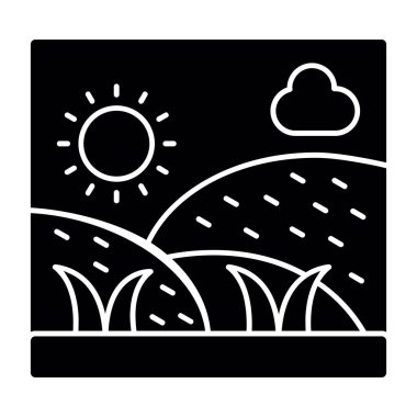 güzel manzara sembolü siyah simge