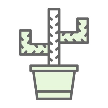 Kaktüs simgesi web ve mobil uygulama tasarımınız için beyaz arkaplanda izole edildi 