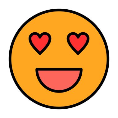 aşk emojisi simgesi, vektör illüstrasyonu