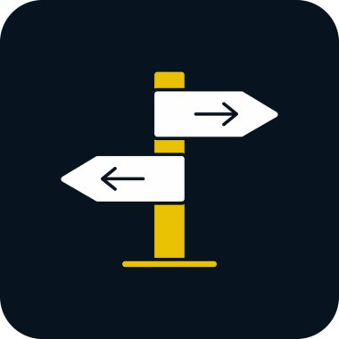 Yol işaretleri düz simge, vektör illüstrasyonu