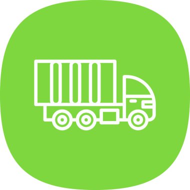 dağıtım kamyonu düz simgesi, vektör çizimi