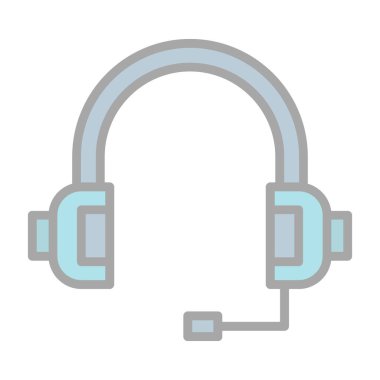 Kulaklık. Web simgesi basit illüstrasyon                          