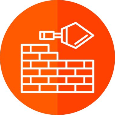 Basit tuğla duvar simgesi, vektör illüstrasyonu