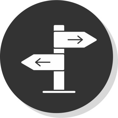 Yol işaretleri düz simge, vektör illüstrasyonu