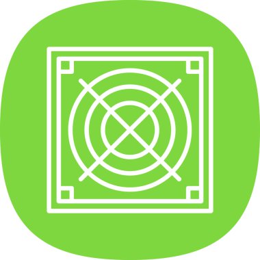 Soğutucunun vektör çizimi. Havalandırma fan çizimi, pictogram