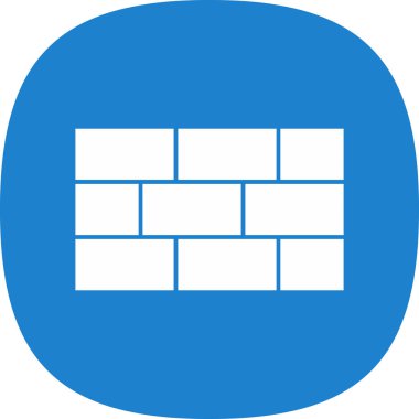 Basit tuğla duvar simgesi, vektör illüstrasyonu