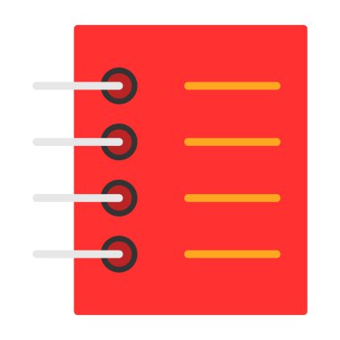 Basit düz defter ikonu vektör illüstrasyonu