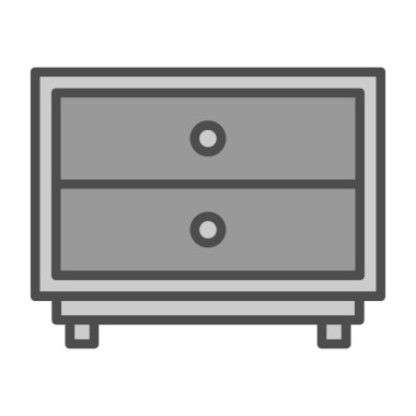 Çekmeceler, mobilya simgesi, basit illüstrasyon 