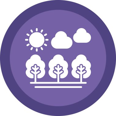 Orman ikonu vektör illüstrasyonu