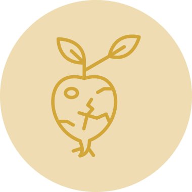 Kohlrabi sebze ikonu, vektör illüstrasyonu