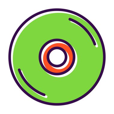 CD mi? Web simgesi basit illüstrasyon