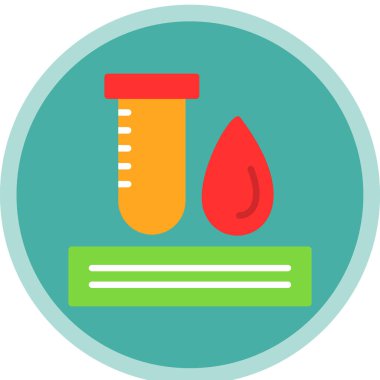 Kan testi düz vektör simgesi