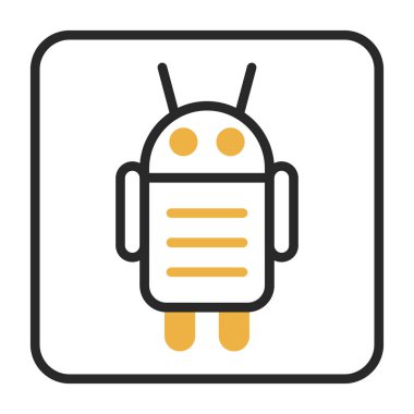 Android karakteri. Web simgesi basit illüstrasyon