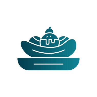 Muz bölünmüş ağ simgesi basit tasarım izole 