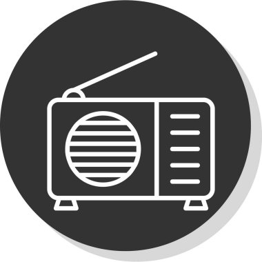 Radyo. Web simgesi basit illüstrasyon 