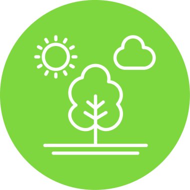 Ağaç düz simge vektör çizim