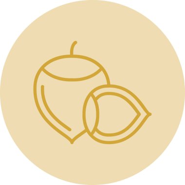 Fındık çizgi simgesi, vektör illüstrasyonu