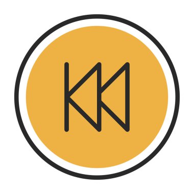 Düğme web simgesini geri sar Basit illüstrasyon beyazda izole edildi 