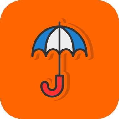 Şemsiye simgesi. Şemsiye vektör simgesi web için basit örnek