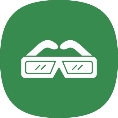 3D gözlükler. Web simgesi basit illüstrasyon